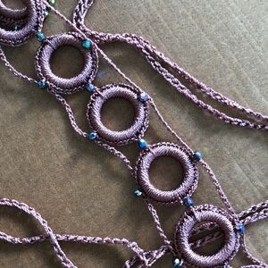 Crochet belt waist tie or neck or head tie